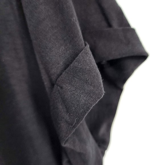 Modcloth Au Fond T Shirt S Black Round Neck Cuff Short Sleeve Soft Basic Capsule - Picture 4 of 8